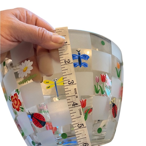 Lenox Crystal Hand painted Natures Splendor Crystal Floral & Dragonfly Bowl - Picture 8 of 12